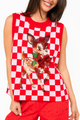 Checkered Reindeer Knit Vest