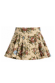 Floral Brocade Pleated Mini Skort