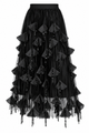 Embellished Mesh Maxi Skirt