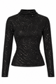 Embellished Mock Neck Top