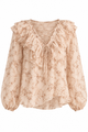 Lattice Tie Front Blouse